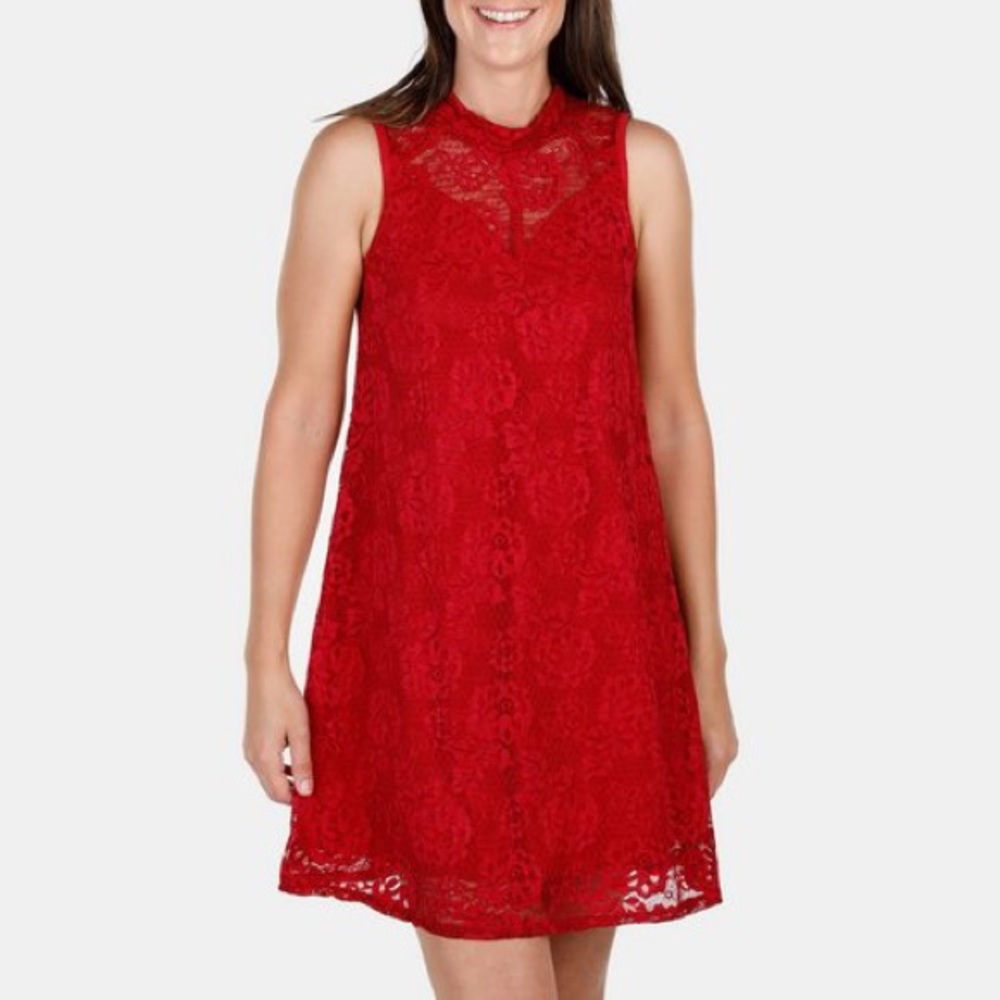 Liberty Love Red Lace Mini Dress